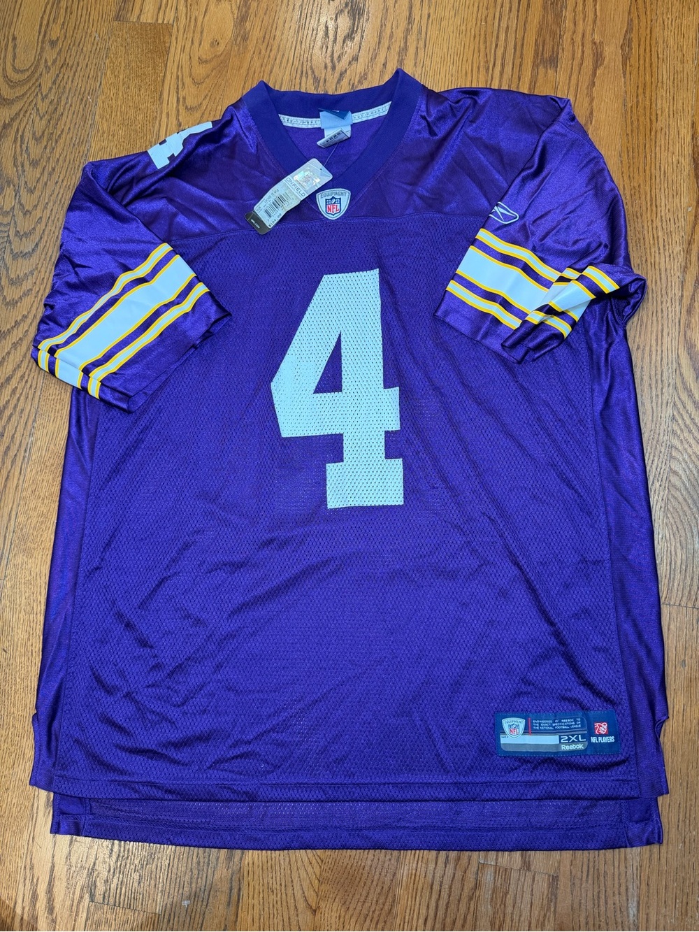 Reebok Vikings Purple Favre Football Jersey with White #4